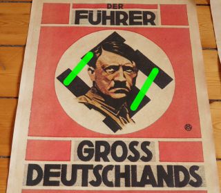 Rare Adolf Hitler Poster (Plakatt) Der Führer Grossdeutschland 6