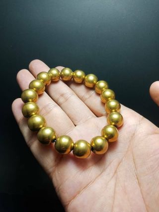 Rare Leklai Gold Bead Bracelet Lp Somporn Magic Protect Wealth Thai Amulet