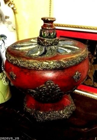 Antique Burmese Lacquer Offering Storage