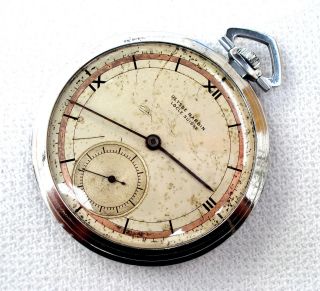 Antique Pocket Watch ULYSSE NARDIN Locle Suisse Open Face 1920 Art Deco 3