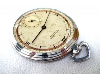 Antique Pocket Watch ULYSSE NARDIN Locle Suisse Open Face 1920 Art Deco 4