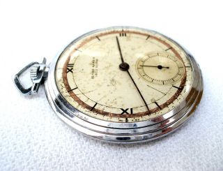 Antique Pocket Watch ULYSSE NARDIN Locle Suisse Open Face 1920 Art Deco 5