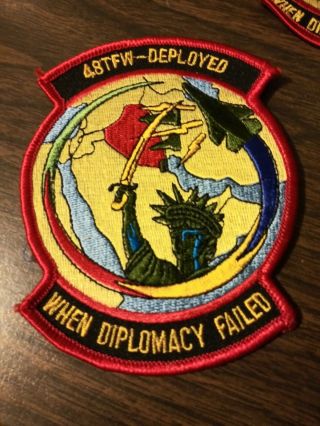 Us Air Force 48 Tactical Fighter Wing " Statue Of Liberty Wing " 3.  5 " X 4.  5 " Patch