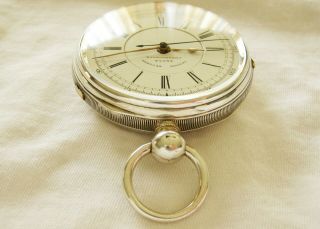 Silver Centre Seconds Chronograph Pocket Watch M.  Elam year 1887 4