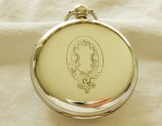 Silver Centre Seconds Chronograph Pocket Watch M.  Elam year 1887 6