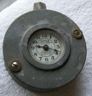 Vintage Detex Watchclock Corp Time Clock With Key Good 5