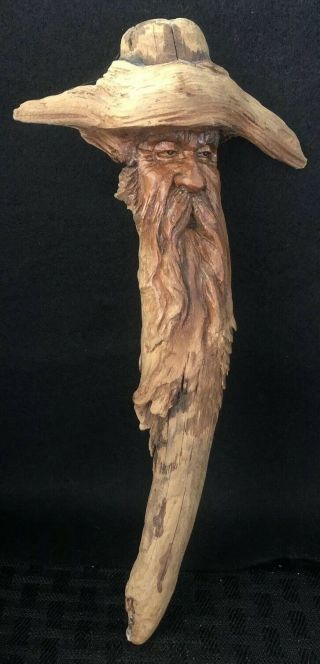 Nancy Tuttle Wooden Hand Carved Figure 9 X 4.  5 Westerner 49er 2006 - Ex/nm Cond