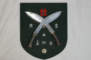 Cold War Era British Army Gurkha Regiment Badge & Knife Grouping