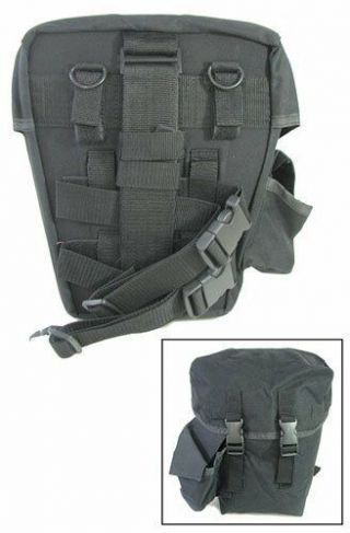 Tactical Gas Mask Carrier Drop Leg Pouch (respirators Carry Bag) Black
