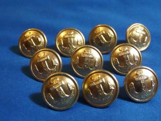 Set 10 Soviet Russian Old Small Buttons Navy Ussr Uniform Jacket Army