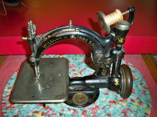 Antique Willcox Gibbs Miniature Chain Stitch Sewing Machine