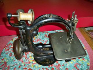Antique Willcox Gibbs Miniature Chain Stitch Sewing Machine 4