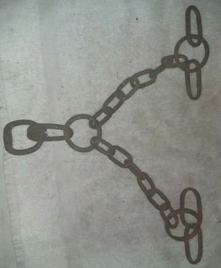 Chain With Rings Vintage Barn Find Steampunk Farm Salvage Reclaim Flower Hanger