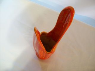 Vintage Mid - Century - Modern Orange Ceramic Slag Vase 14 1/2 