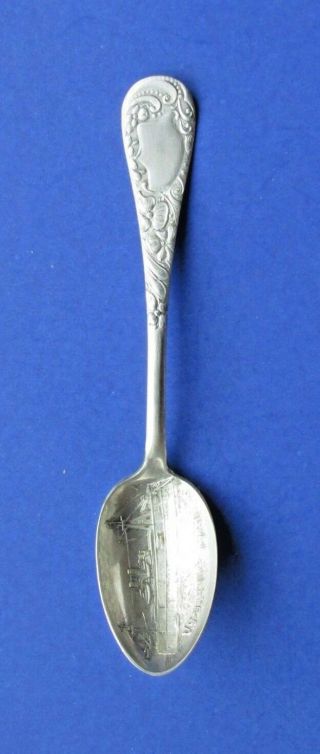 1898 Span Am War Sp Demitasse Spoon Remember Maine Art Nouveau Homer Boston