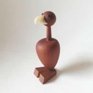 Vintage Wooden Condor Figurine Japan 60s Teak Rare / Kay Bojesen Hans Bolling