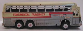 Old Tin Friction Toy Express Bus Big 10 1/2 " Continental Trailways Japan 1960