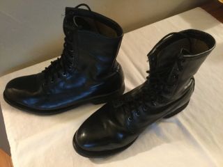 Biltrite ANSI Z41.  1 1983/75 Steel Toe Black Leather Combat Boots Mens 9 1/2 R 2
