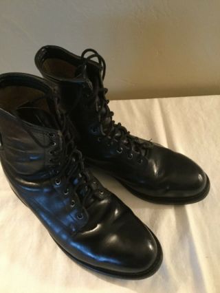 Biltrite ANSI Z41.  1 1983/75 Steel Toe Black Leather Combat Boots Mens 9 1/2 R 6