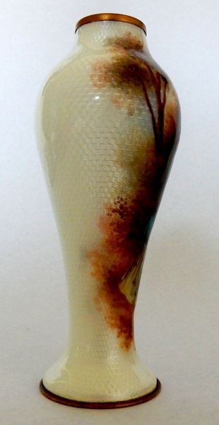 Stunning French Guilloche Enamel Miniature Portrait Vase - Signed 2