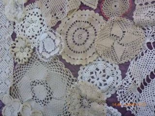 30 Vintage Doilies/table Toppers White Cream Ecru
