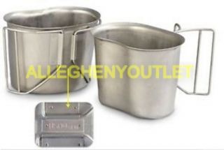 Us Military Stainless Butterfly Wire Handle Canteen Cup