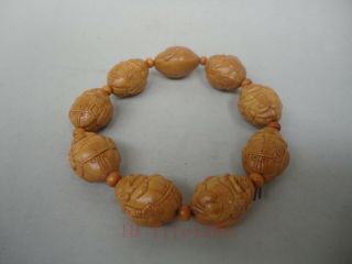 Bodhi Seed OliveNut Carved Prayer Worry Bead Mala Happy Maitreya Amulet Bracelet 2