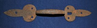18th Century Wrought Iron Door Handle From Old Mass.  House