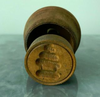 Antique Wooden Butter Mold With Bee Hive Design