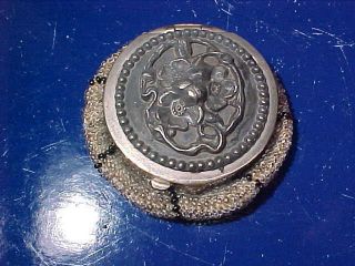 Early 20thc Art Nouveau Silver Floral,  Bead Decorated Small Change Purse