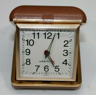 Vintage Westclox Wind Up Travel Alarm Clock Made In Brazil