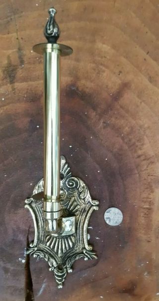 Old Vintage Brass Wall Mount Toilet Roll Paper Holder French Bathroom C1920/30