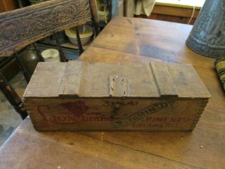 Vintage Garden Farm Hand Tool Old Wooden Cheese Box w/Seed Pack 3