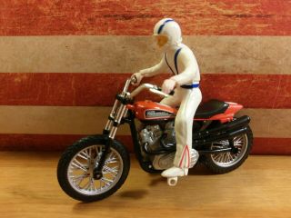 Evel Knievel 1970s Action Figure & Harley Davidson Evil Stunt Cycle Bike Toy Set