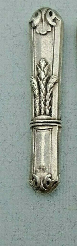 Antique French Sewing Needle Case Silver Asparagus Decor 19th