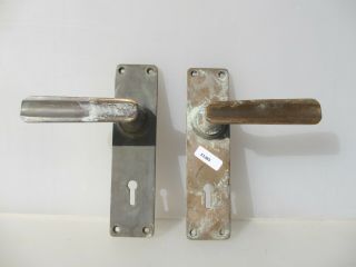 Vintage Bronze Lever Door Handles Antique Edwardian Old Brass " Showell "