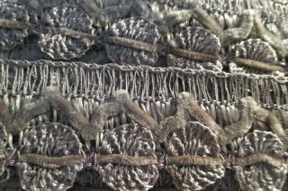 Antique Sewing Trim Silver - Grey Metallic Lace Vintage Crochet Doll,  Craft,  Clothes