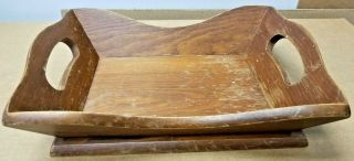 Vintage Primitive Wooden Caddy Tote Tray