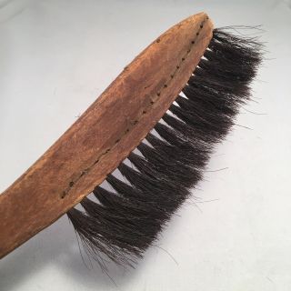 Vintage Antique Handmade Horse Hair Brush Long Wood Handle Ooak 23 Inches Long