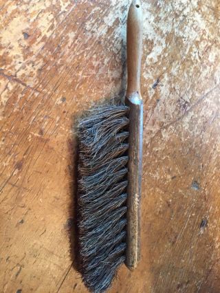 Primitive Antique Wood Handled Horse Hair Shop Brush/hand Broom