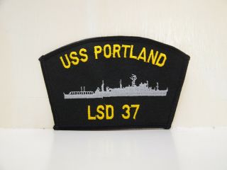 2 Us Navy Uss Portland Lsd 37 Patches Ship Boat Patch