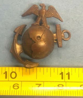 WW2,  USMC,  EGA,  Visor Cap,  BronzeColor,  Pin Back,  