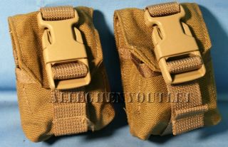 Set Of 2 Eagle Industries Molle Ii Coyote Grenade Pouch Mc - Fgc - 1 - Ms - Coy Usmc