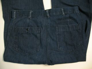 Men ' s 1980s VTG US NAVY MILITARY DUNGAREES Bell Bottom Denim Jean 31 