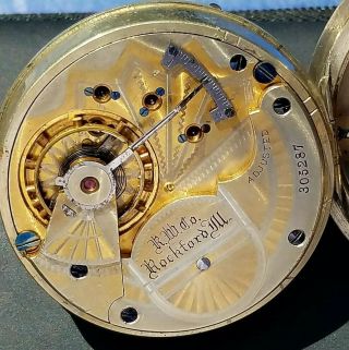 1887 Rockford Two Tone Movement,  15j,  18s,  Recently Serviced And Keeping Time