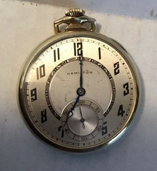 Vintage Hamilton 917 Pocket Watch 10 size 17 jewels 10K gold 3