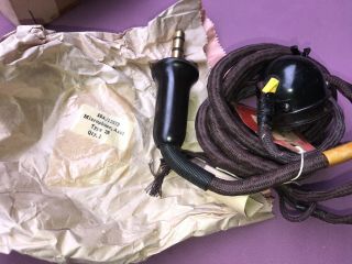 WW2 RAF Type 28 microphone & wiring loom NOS Boxed 7
