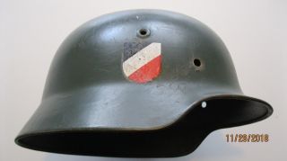 World War Ii German M - 1940 Helmet Shell Et66 Norwegian Defense Force