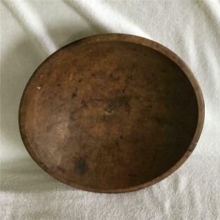 Early Primitive Burled Wooded Bowl 13 And 1/2 By 14 And 1/2