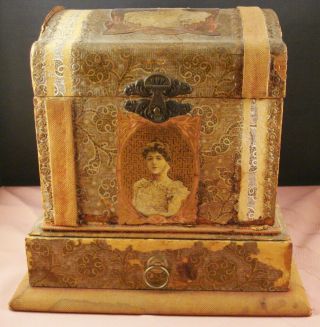 Antique Victorian Collar Box 1890 